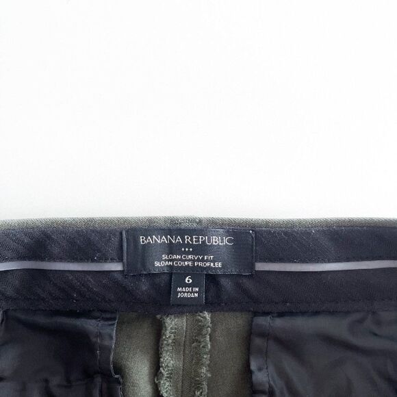 Banana Republic Women's Pants Sloan Curvy Fit Trousers Mallard Green Size 6 - Picture 4 of 11